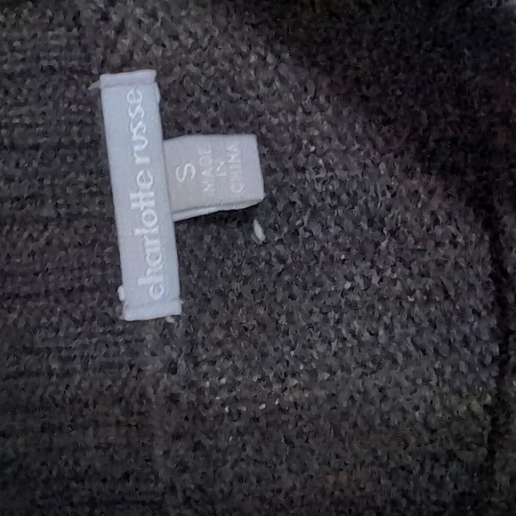 Charlotte Russe Black Crewneck Cropped Sweater with Large Dangly Sequins Size S - Picture 2 of 6